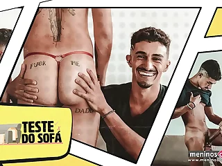 Joseph Santos and Tavinho's passionate bareback encounter on the couch: Ass Gay Videos