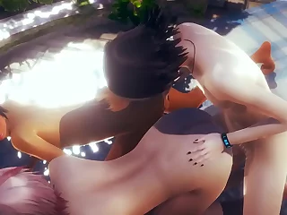Cosplaying femboy threesome in a park leads to intense anal and cumplay: 3d Cartoon Gay Videos